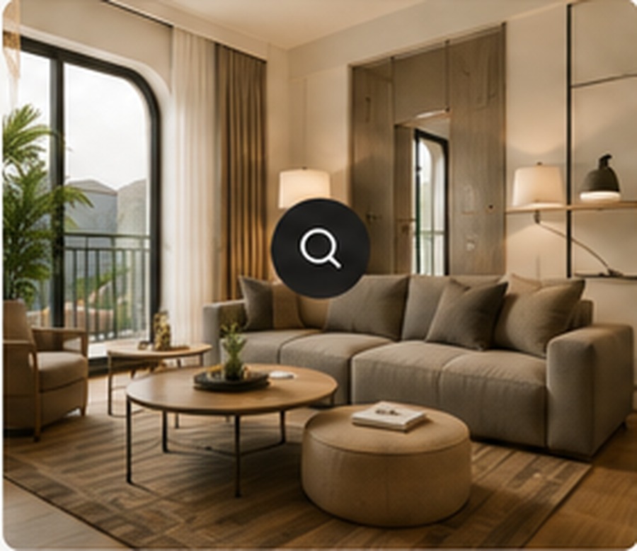 Warm city apartment interior